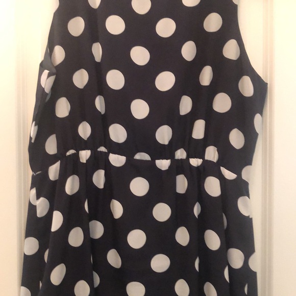 Navy white large polkadot Jcrew dress size 12 - Picture 2 of 4